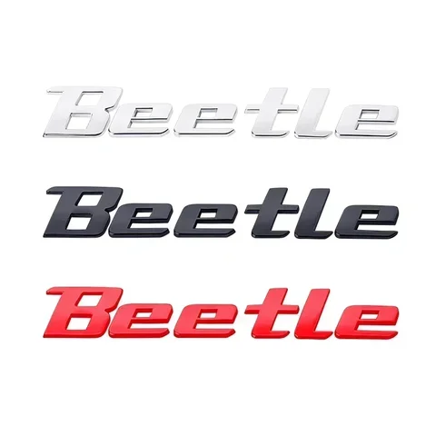3D металлическая наклейка с логотипом Beetle, эмблема, хромированная черная, красная наклейка с буквами для Volkswagen VW Beetle, аксессуары для декора заднего багажника