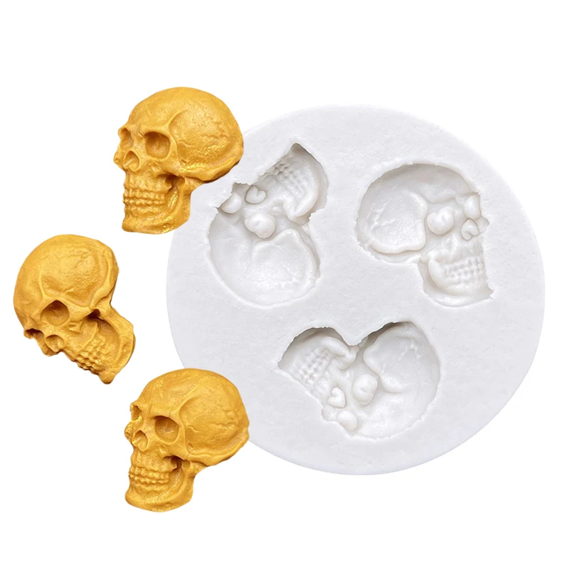 

Силиконовая форма для сахарной мастики в виде черепа на Хэллоуин, инструменты для работы с смолой, форма для выпечки кексов, инструменты для украшения тортов из фондана