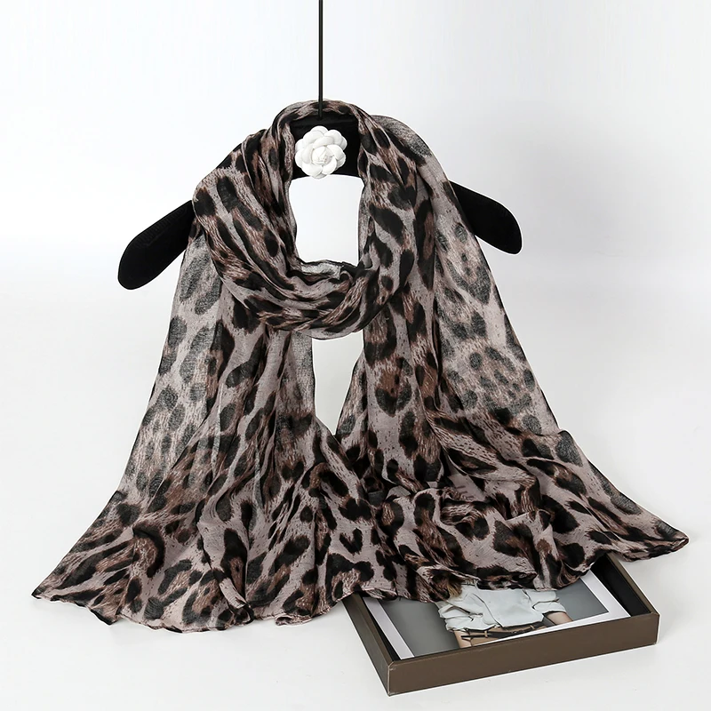 Лидер продаж вуаль с леопардовым принтом женский роскошный платок