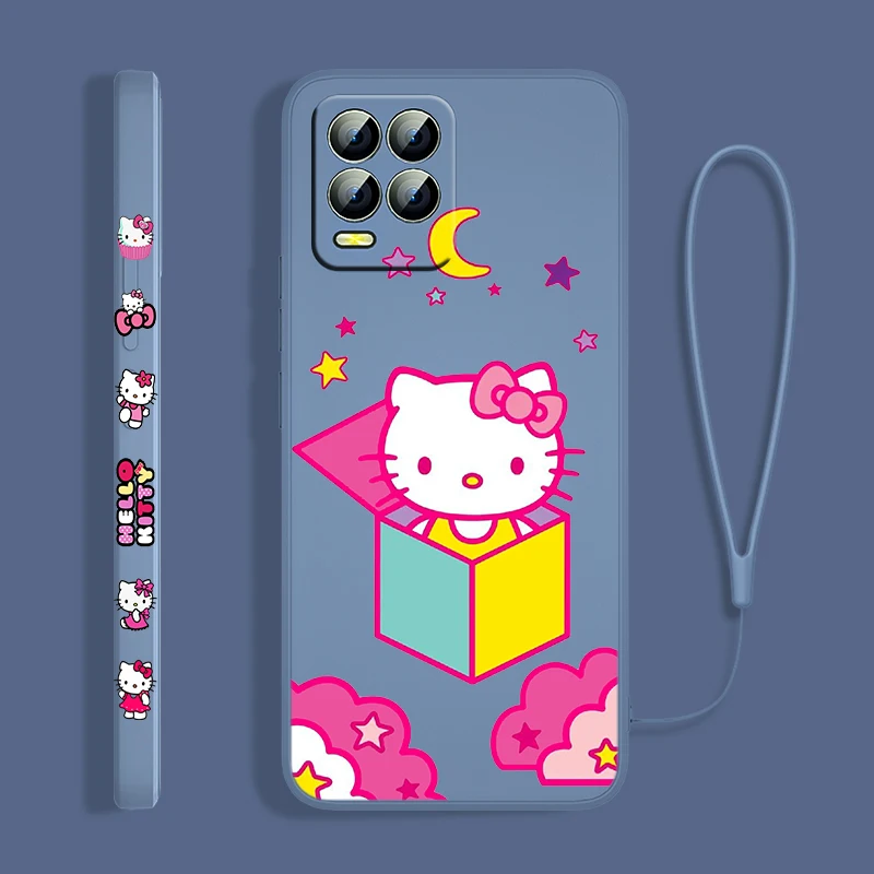 cute anime hellokitty girl for oppo realme 50i 50a 9i 8i 6 pro find x3 lite neo gt master a9 a5 liquid left rope phone case capa free global shipping