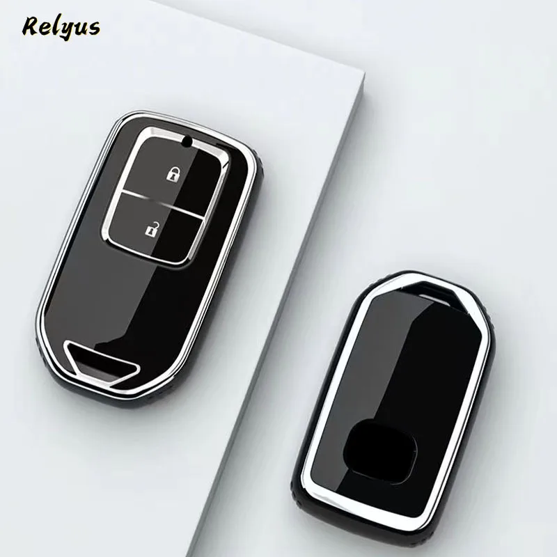 

New Soft TPU Car Remote Key Case Cover Shell Fob for Honda Vezel city civic Jazz BRV BR-V HRV Protector Keychain Accessories