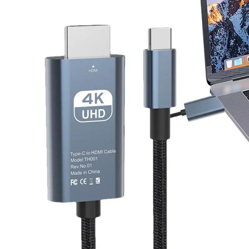 Type-C To HD-MI Adapter Converter 4K 60hz Support High Transmission Speed Male To Male Type-C To HD-MI Adapter Durable Long Term