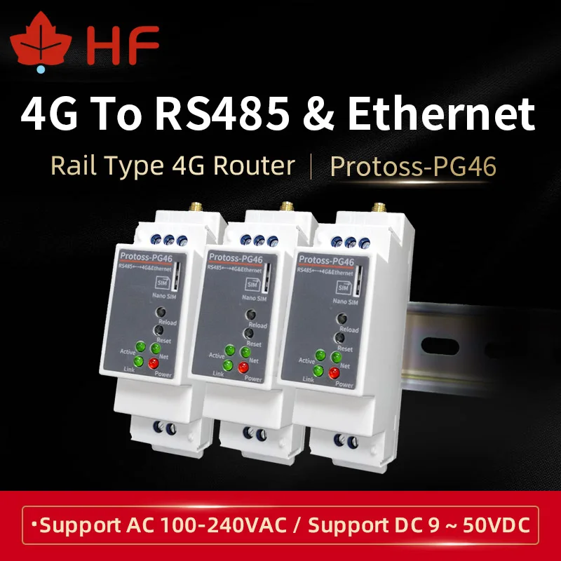 DIN-рейка с последовательным портом RS485 на 4G фонарь LTE-FDD 3G WCDMA GSM RJ4 Ethernet
