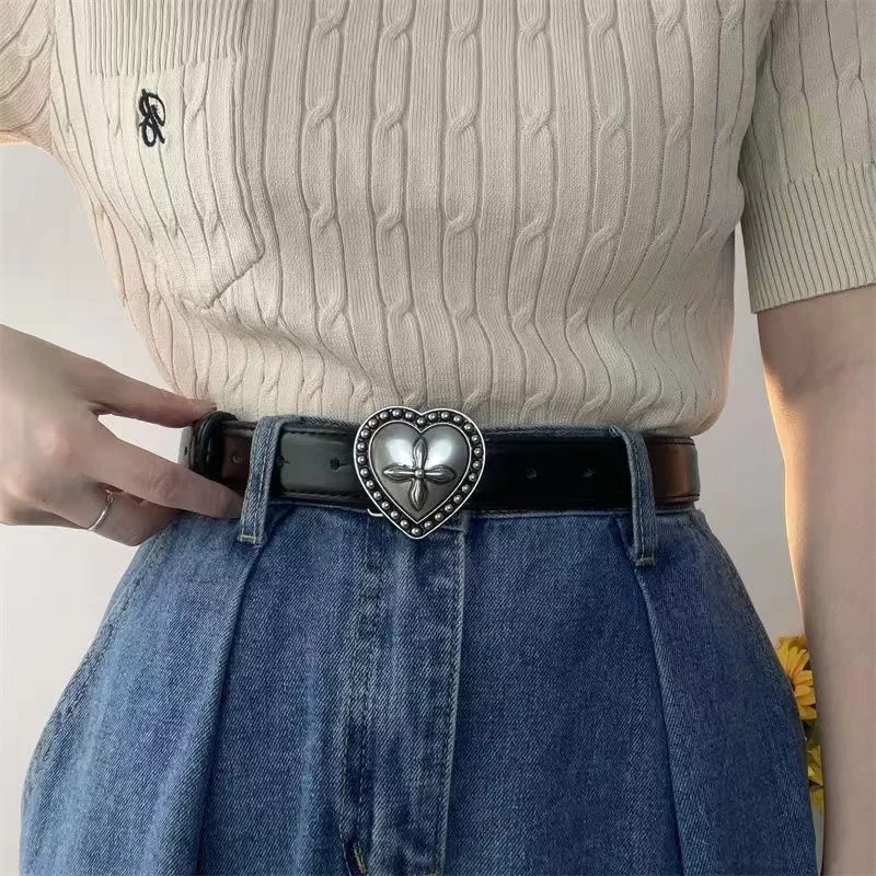 Новый модный простой готический винтажный металлический ремень с крестом Love