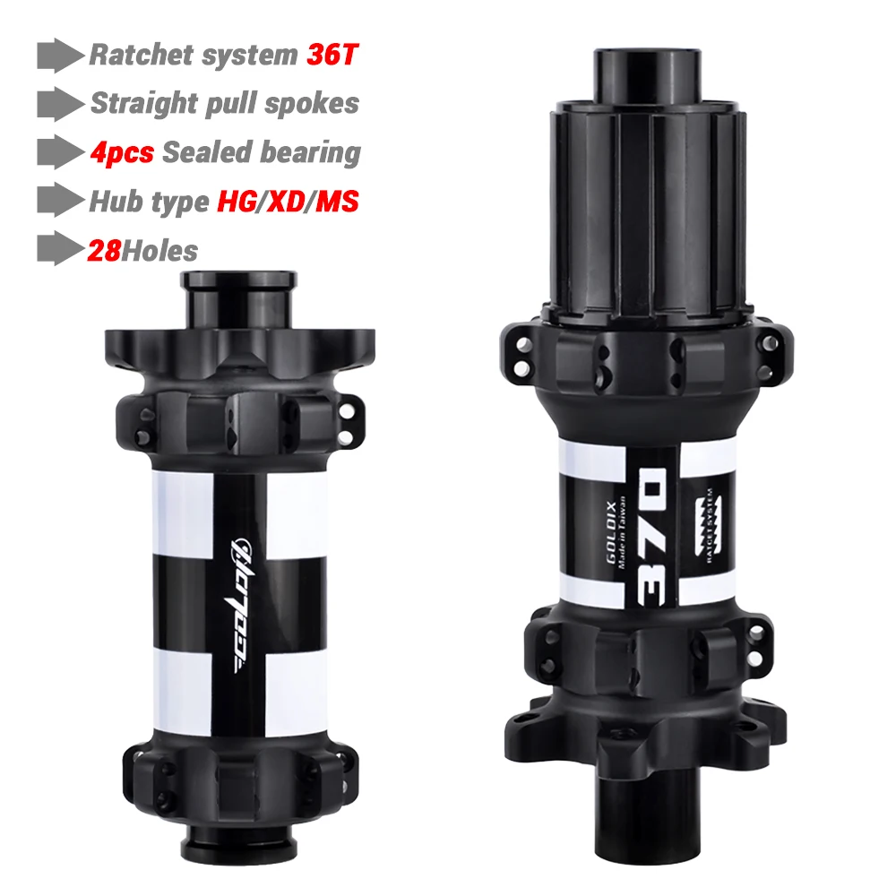 GOLDIX M370 велосипедная Ступица с 28 отверстиями прямая Тяговая спица 6-болтовая