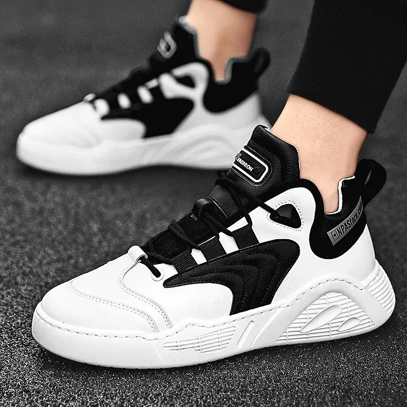 

PU Leather Autumn Sports for Men Sneakers Man Breathable Running Shoes Men's Sport Shoes White Deporte Baskets Sneekers D-709