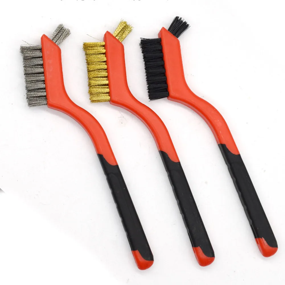 

180mm Stainless Steel Brush Brass Cleaning Brush Nylon Wire Brushes Polishing Rust Remover Metal Wire Burring Cleaning Tools