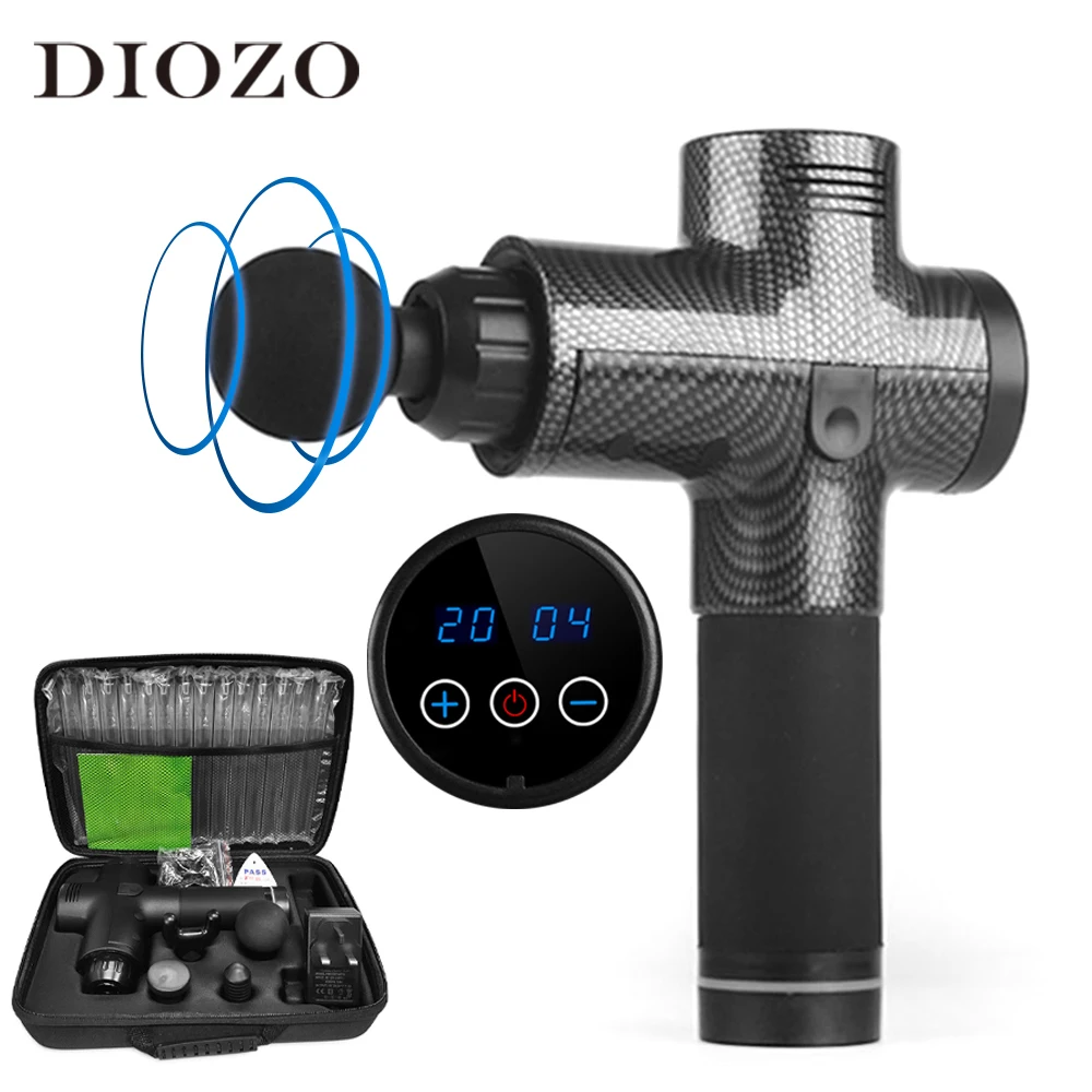 

DIOZO Massage Gun LCD Display With 6 Massage Heads Fascia Massage Body Slimming Therapy Deep Muscle Massager