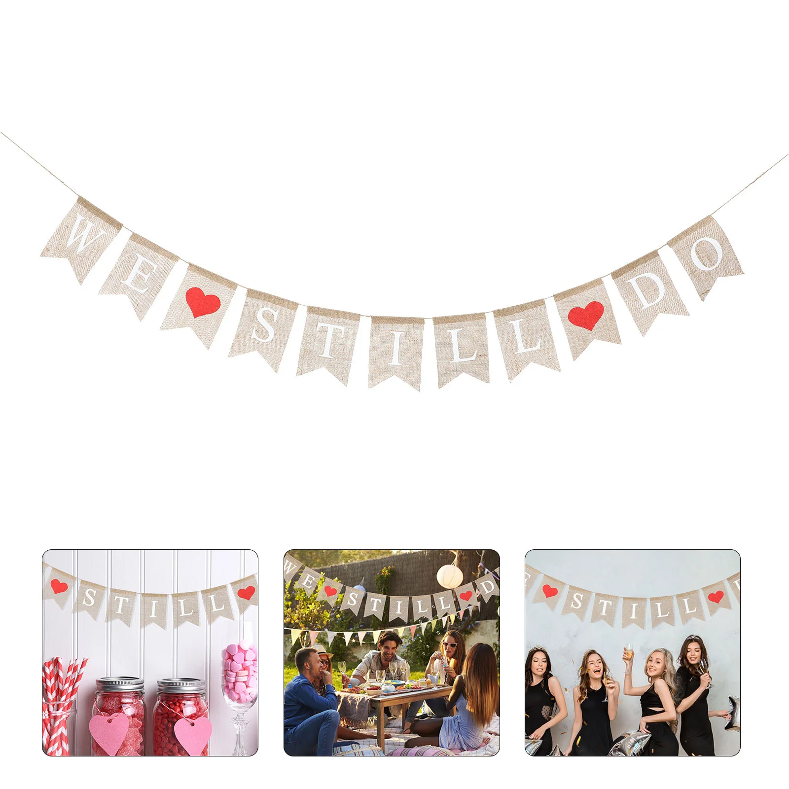 

Wedding Banner Party We Do Hanging Still Garland Swallowtail Decorations Home Bunting Flag Photo Burlap Props Sign Supplies