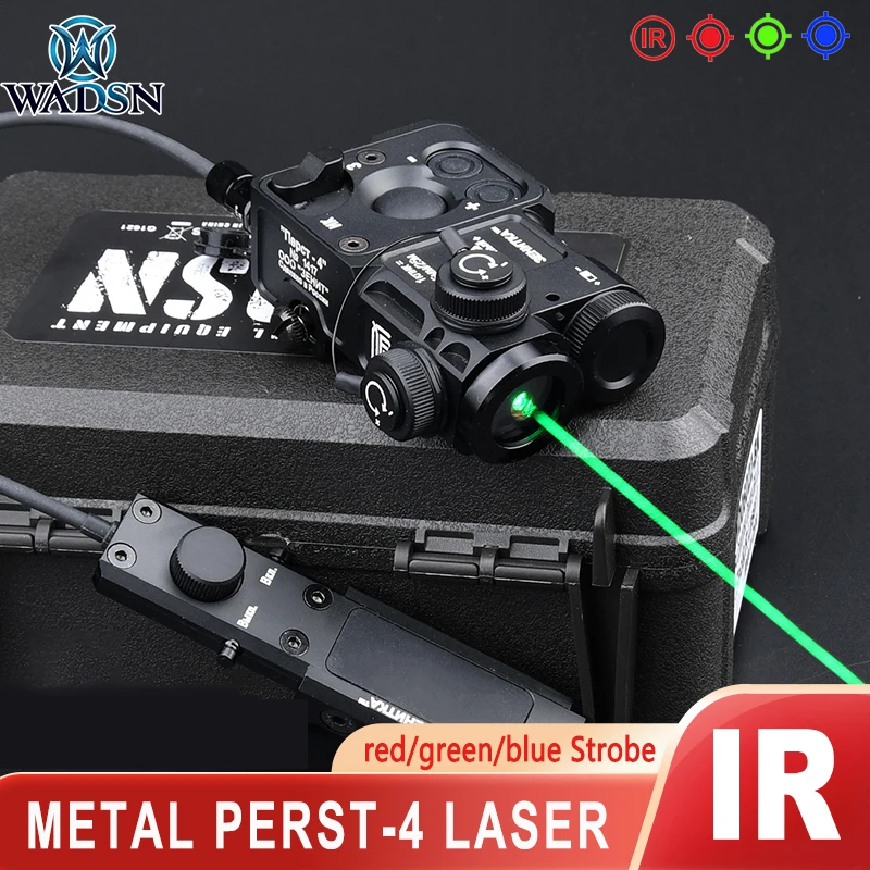 WADSN Airsoft Tactical perst-4 Red Green IR Strob Laser Sight Metal DBAL A2 PEQ15 light Support Zero Target/ Brightness adjust