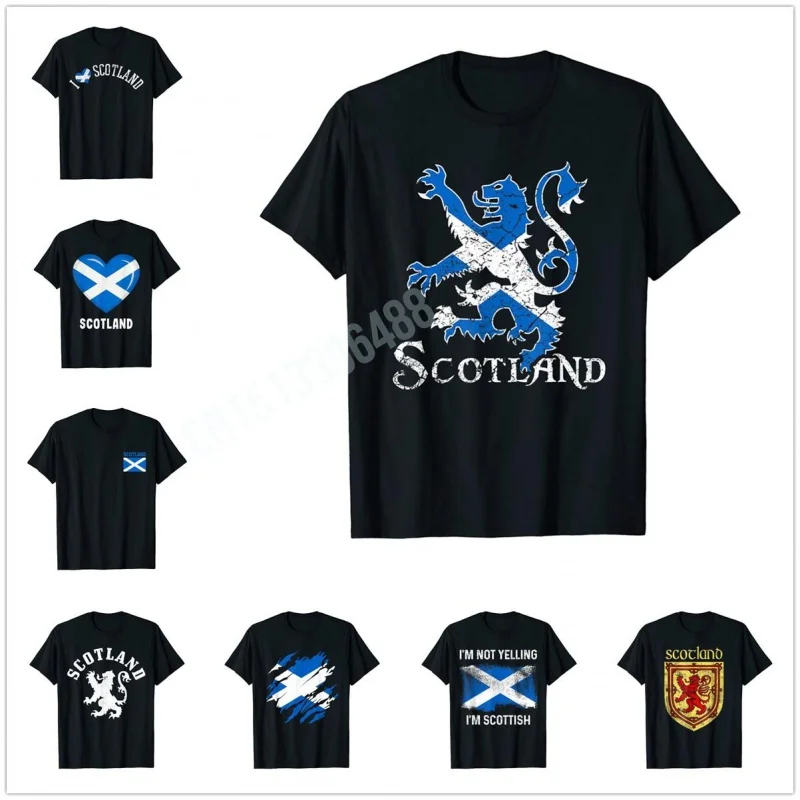

Men Women T Shirt More Design Scotland Lion Rampant Scottish T-Shirt Tops 100% Cotton Tees