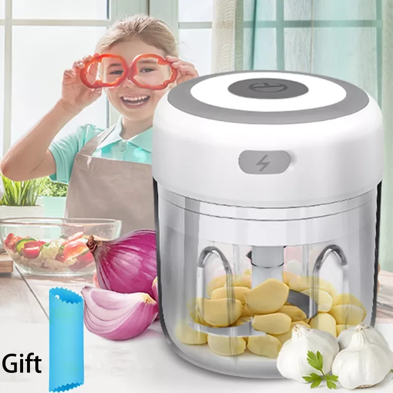 

Electric Mini Garlic Chopper Crusher USB Portable Meat Grinder Mincer Wireless Blender Mixer Garlic Masher Peeler Kitchen Tools
