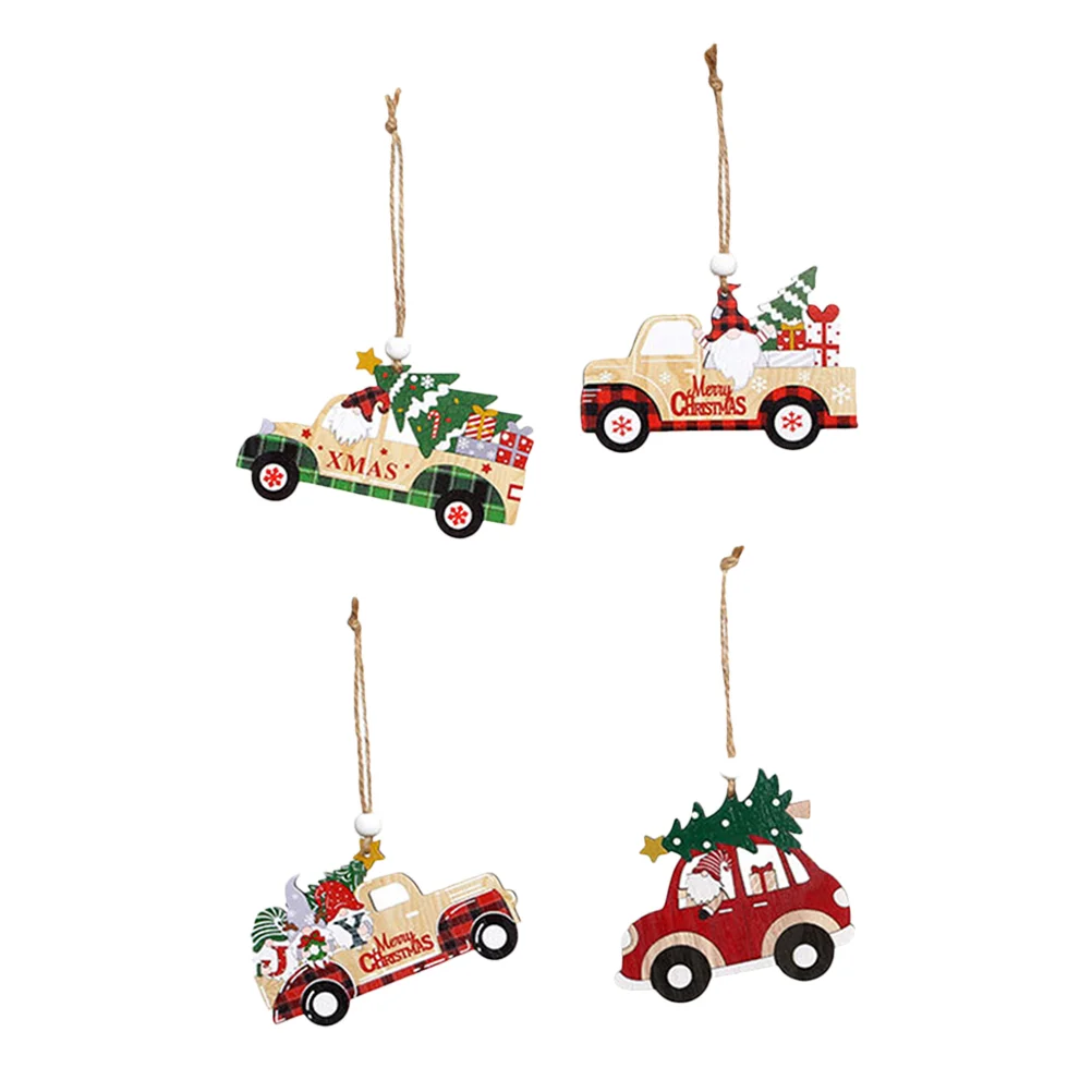 

Wooden Christmas Truck Ornaments for Xmas Tree Decor and Holiday Hanging Wood Crafts