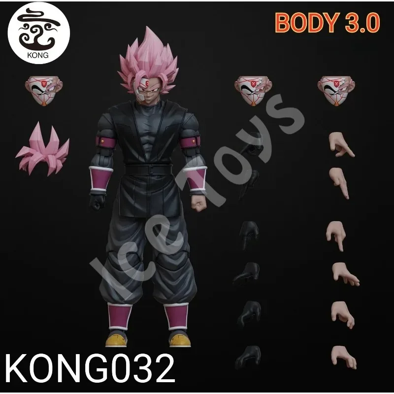 Фото Коллекционная фигурка Beast God Kong Studio Dragon Ball SHF Kong031/032 SSJ3 Black Goku (Замасу) в масштабе 1/12 №5
