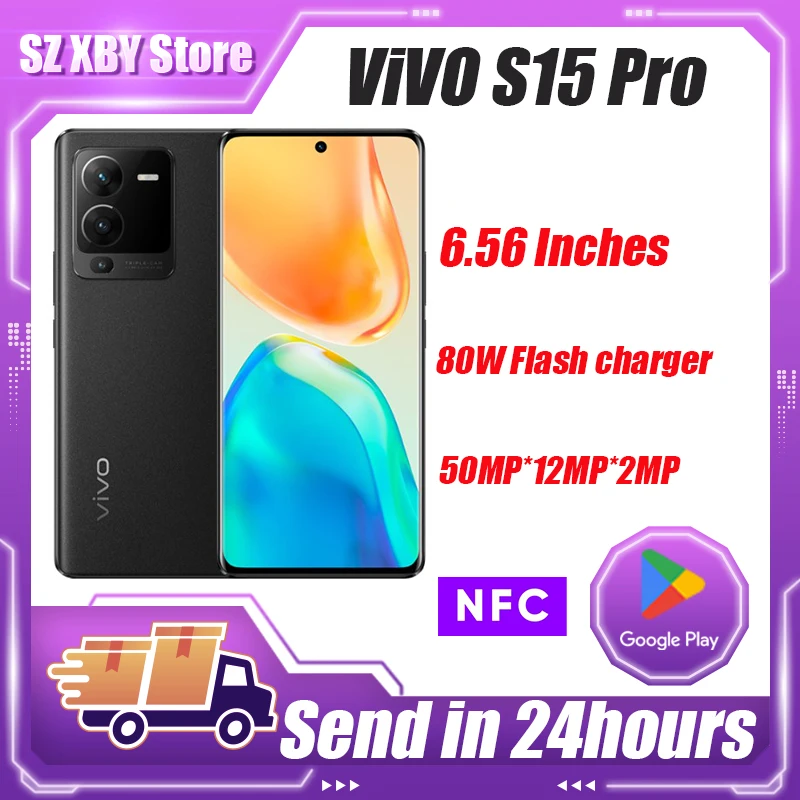 

Смартфон VIVO S15 Pro, 6,56 дюйма, 4500 ма ч, 80 Вт, Android 12