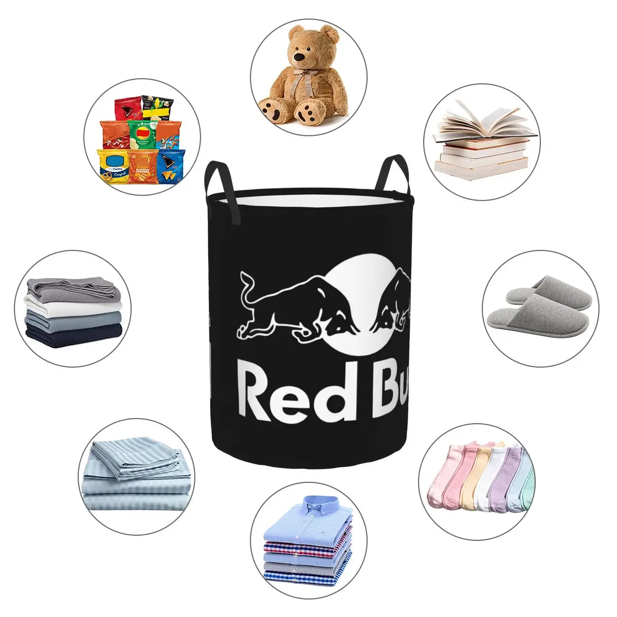 Изготовленная на заказ красная корзина для белья с двойным черепом большая