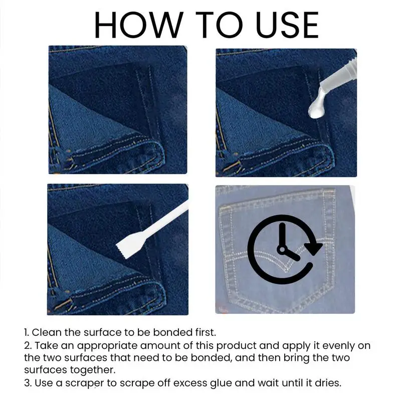 wa Klej do tkanin łatek Mocny wodoodporny klej szycia szybkiej naprawy Super