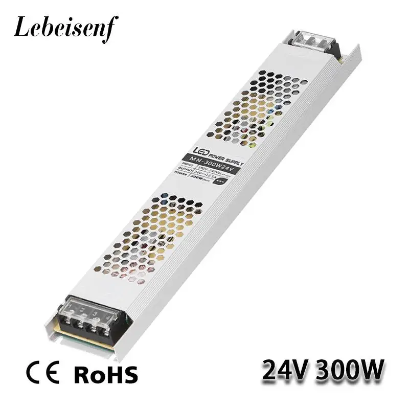 

DC 24V 300W 12.5A Ultra thin Switching Power Supply 190-240V AC to DC Converter LED Light Box Lighting Transformer Drive Adapter