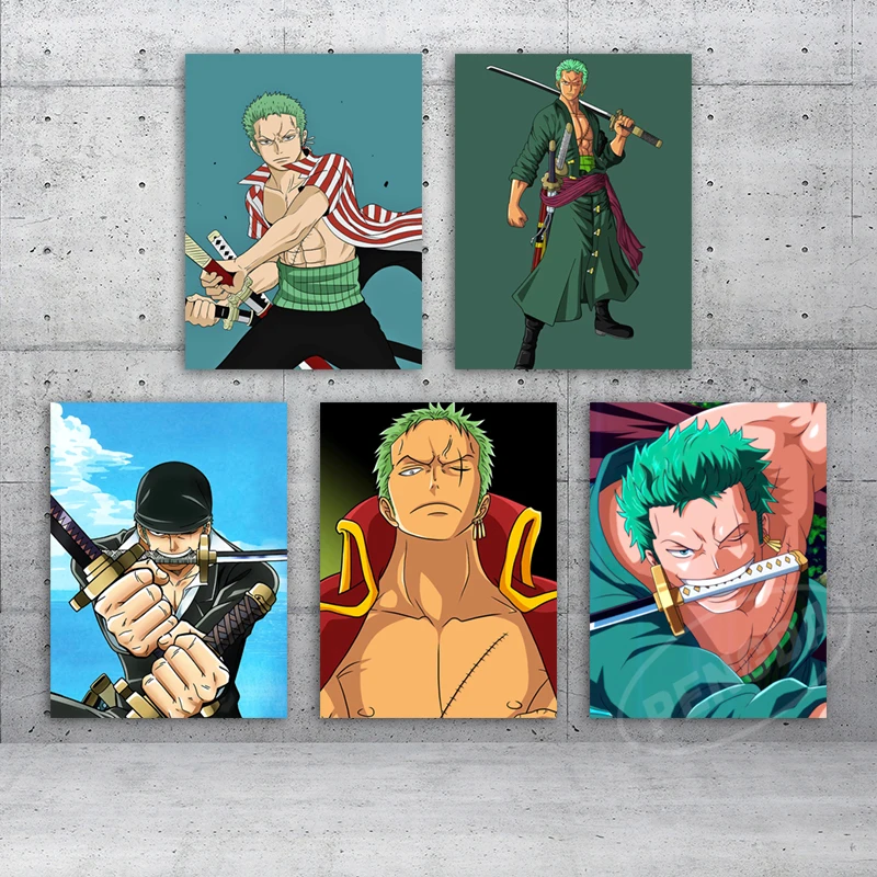 

Picture Canvas Painting Roronoa Zoro Modular Japanese Animation Wall Art One Piece Posters Print Living Room Home Decor No Frame