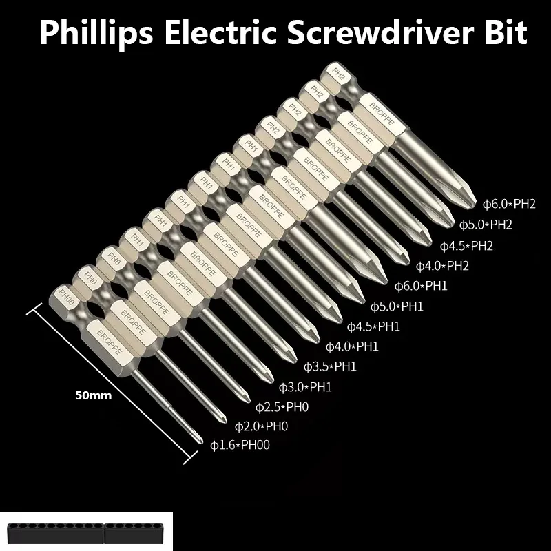 

Магнитные биты для отвертки BROPPE Phillips 50/75/100/150 мм