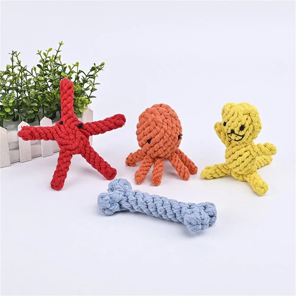 

Cotton Rope Animals Shaped Pet Dog Toys Chew Interactive Training Toy Bite Resistand Cleaning Teeth Toy for Puppy Pet Supplies