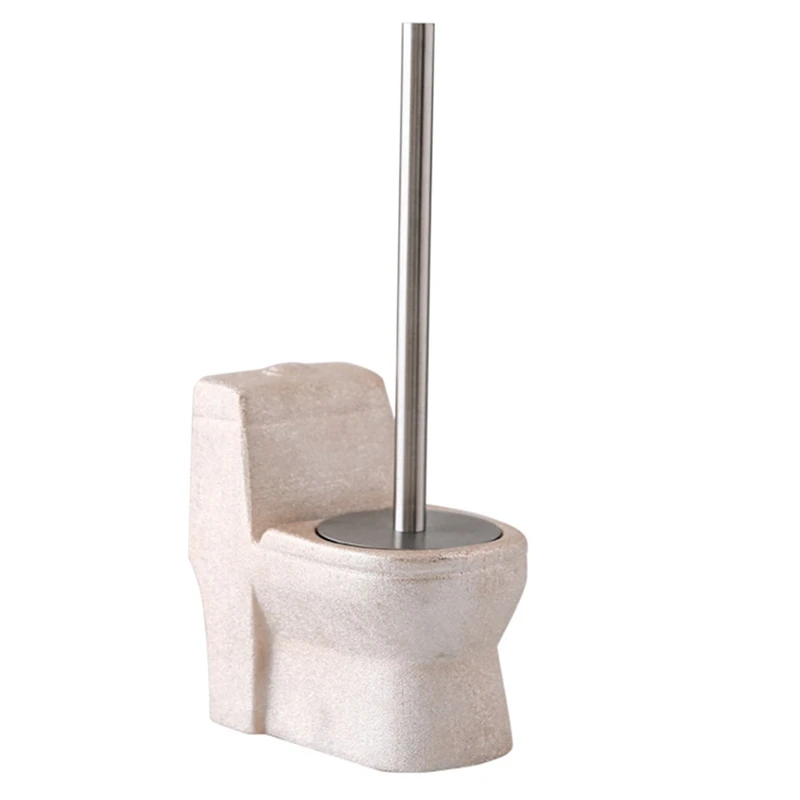 

Creative Handmade Toilet Brush Holder Set Toilet Cleaning Ceramic Long Handle Free Punching Toilet Brush