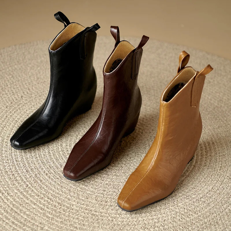 Ботинки женские новинка 2024 осенняя обувь на шнуровке зимняя резиновая средней