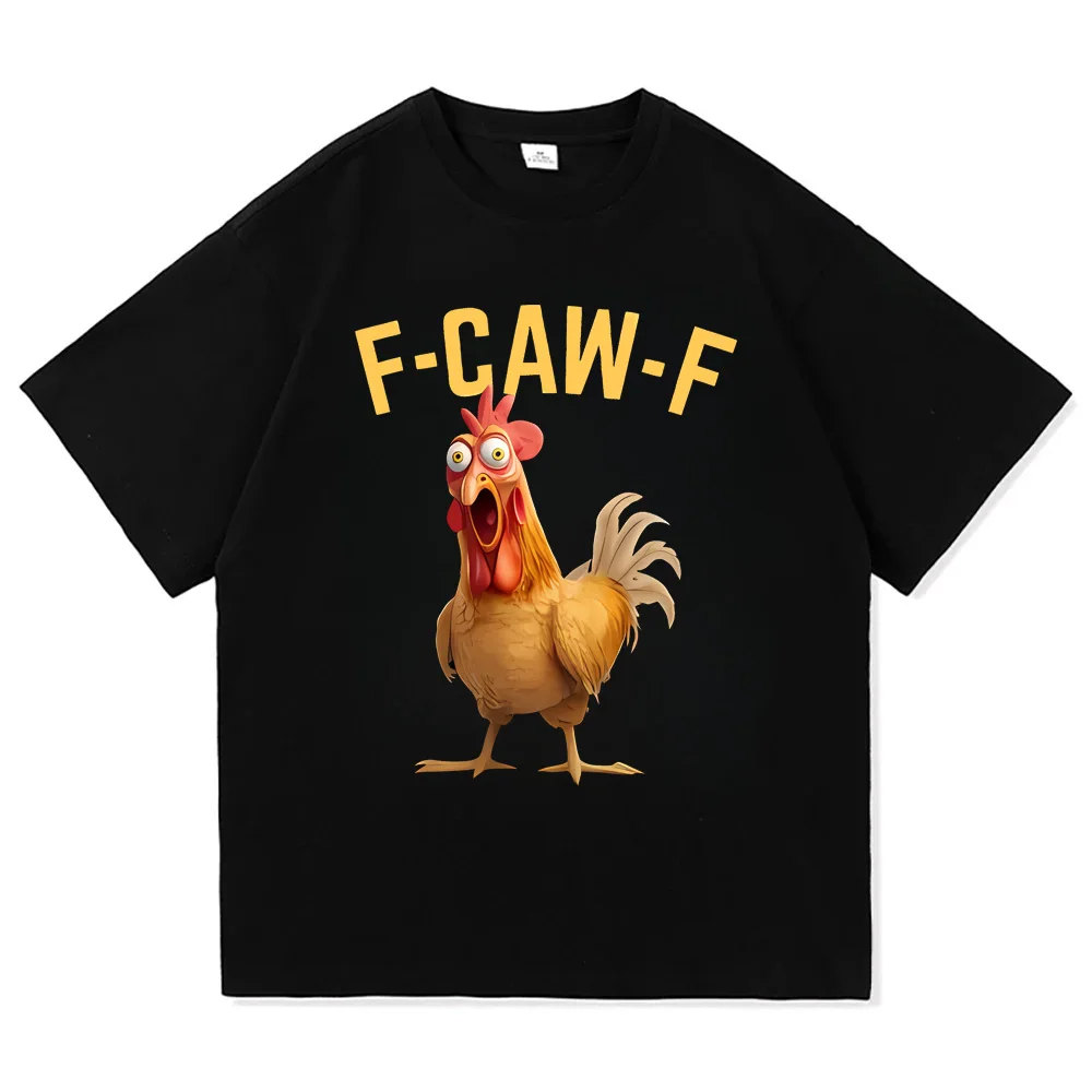 Фото Футболки с курицей F Caw F, мужские удивительные хлопковые футболки с круглым вырезом, футболки с короткими рукавами, одежда №1