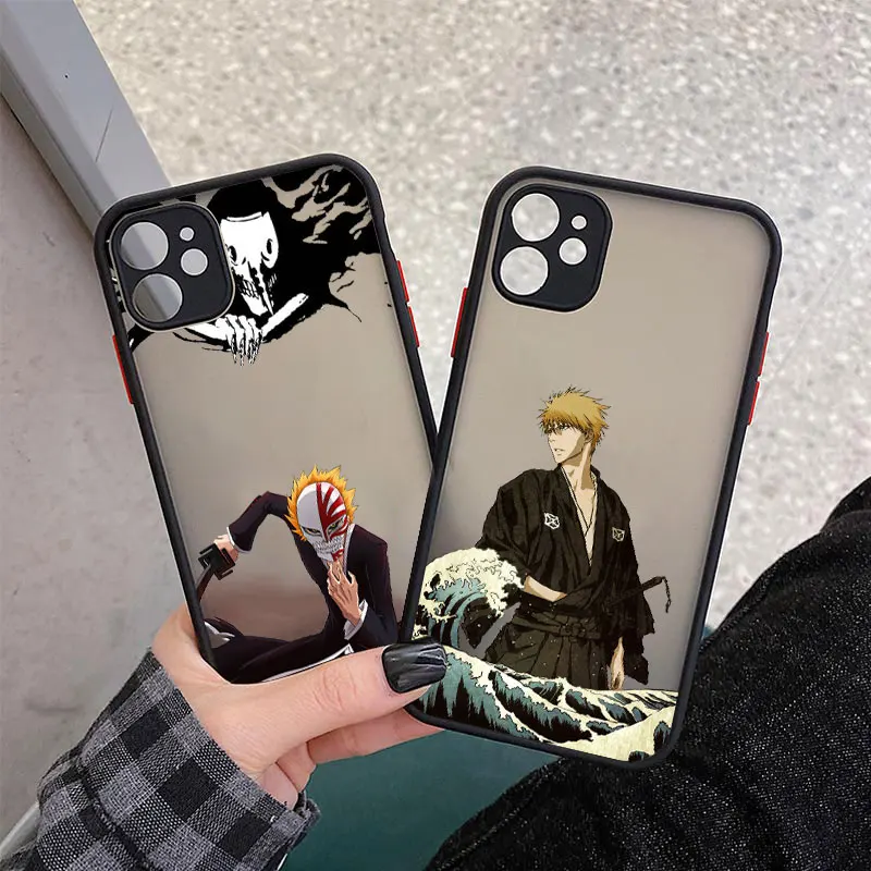 

Kurosaki Ichigo Bleach Anime Phone Case For IPhone 13 12 11 Pro Max Xs Xr X 7 8 Plus Black Matte Translucent Cover