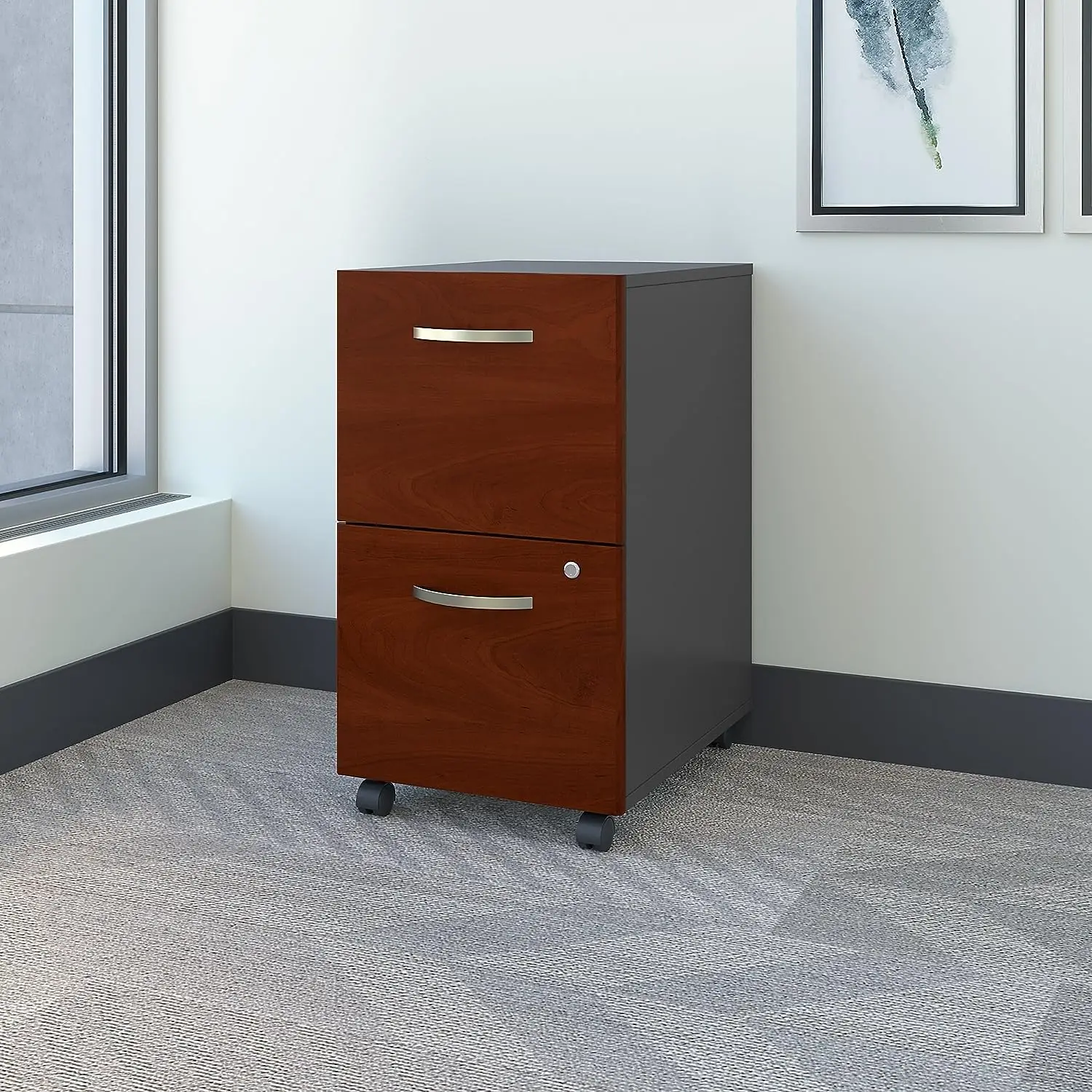 

C 2 Drawer Mobile File Cabinet in Hansen Cherry