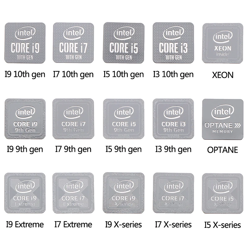 Металлическая наклейка 10-го поколения для процессора Intel Core I9 I7 I5 I3 с логотипом