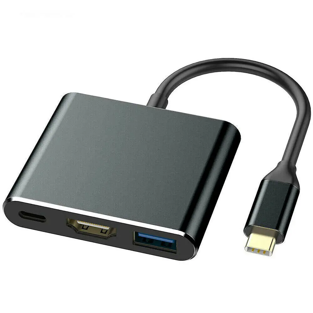 

HDMI Тип C концентратор HDMI адаптер USB C zu HDMI адаптер USB 3,1-3,0 (Шварц)