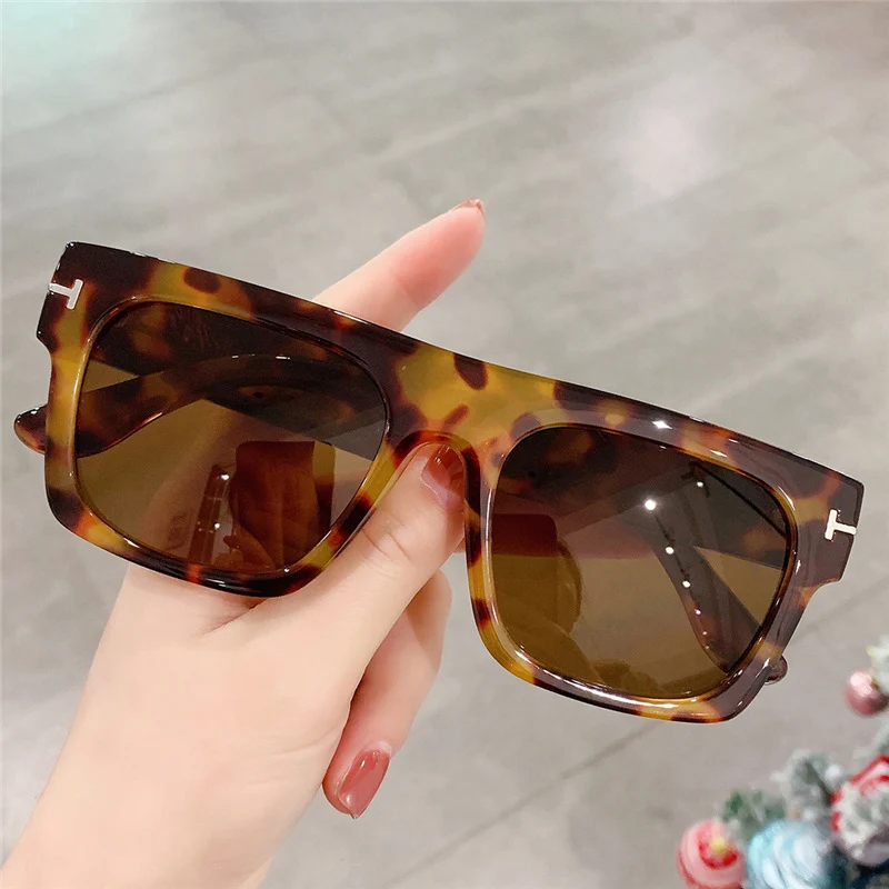 Oversized Square Sunglasses For Men Vintage Flat Top Sun Glasses 2022 Fashion Women's Sunglass Luxury Brand Designer Tom Eyewear images - 6