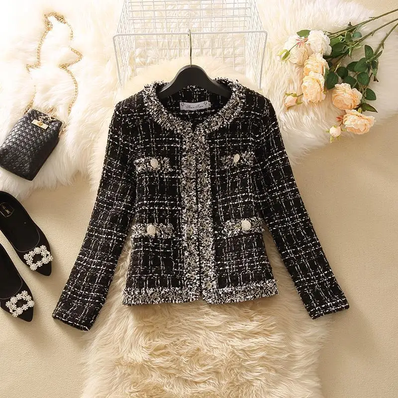 

High-quality Temperament Ladies Style Tweed Women Short Coat Spring Autumn Elegant Jacket Female Fashion Jackets Woman Top E277