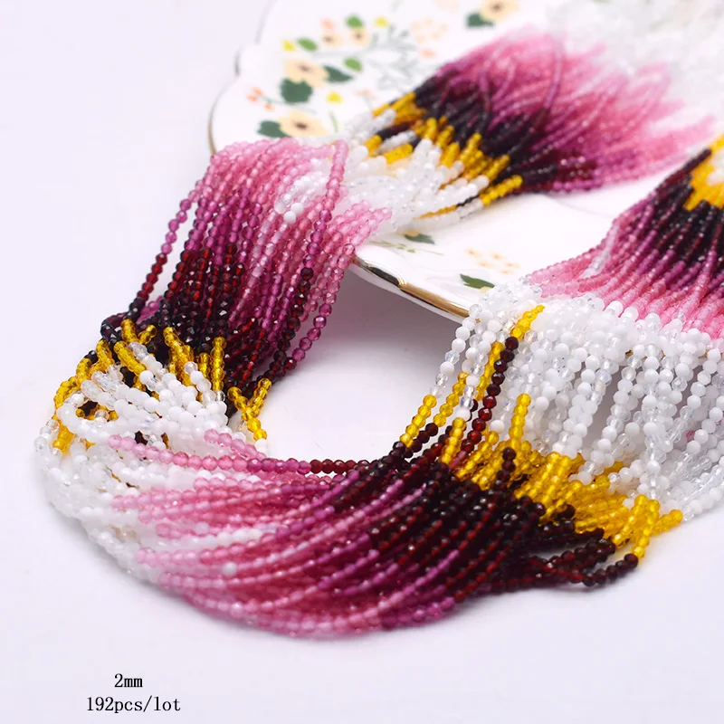 192 шт./партия градиентные бусины для изготовления ювелирных изделий 2 мм