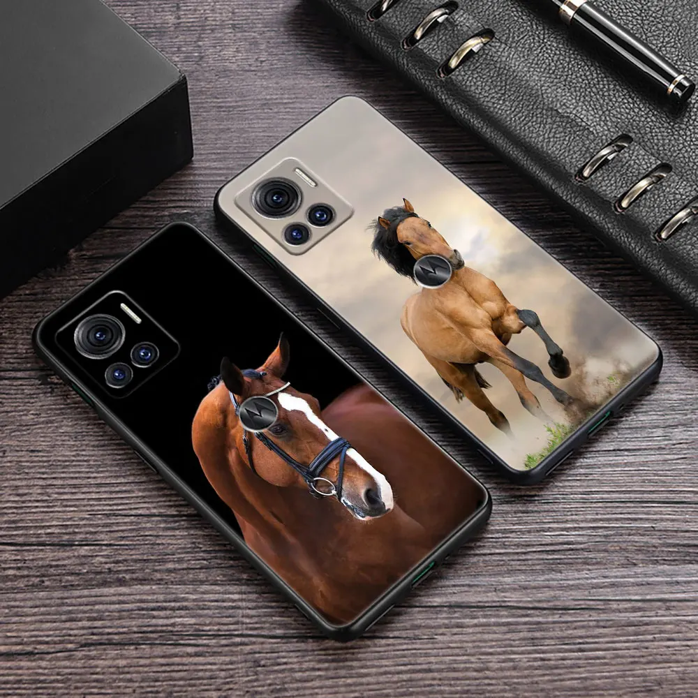 

Galloping Horse Phone Case For Motorola Moto G60 G71 G72 G73 G53 G52 G51 G32 G30 G22 G9 G8 Power Plus Soft TPU Back Cover Horses