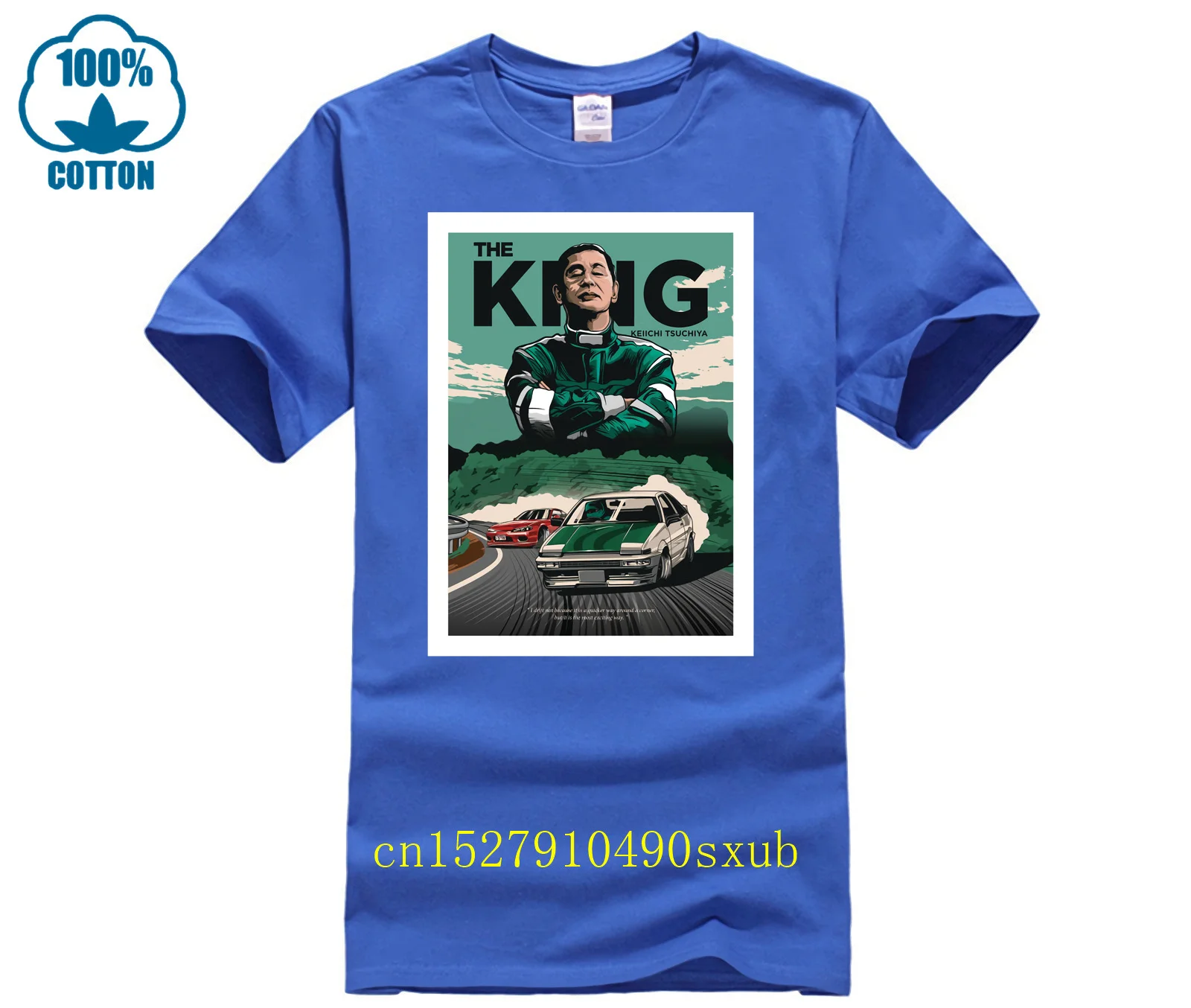 JDM Drift King - Keiichi Tsuchiya T-Shirt Man O Neck Short Sleeve T Shirts Hot Selling Boy Funny Picture Summer