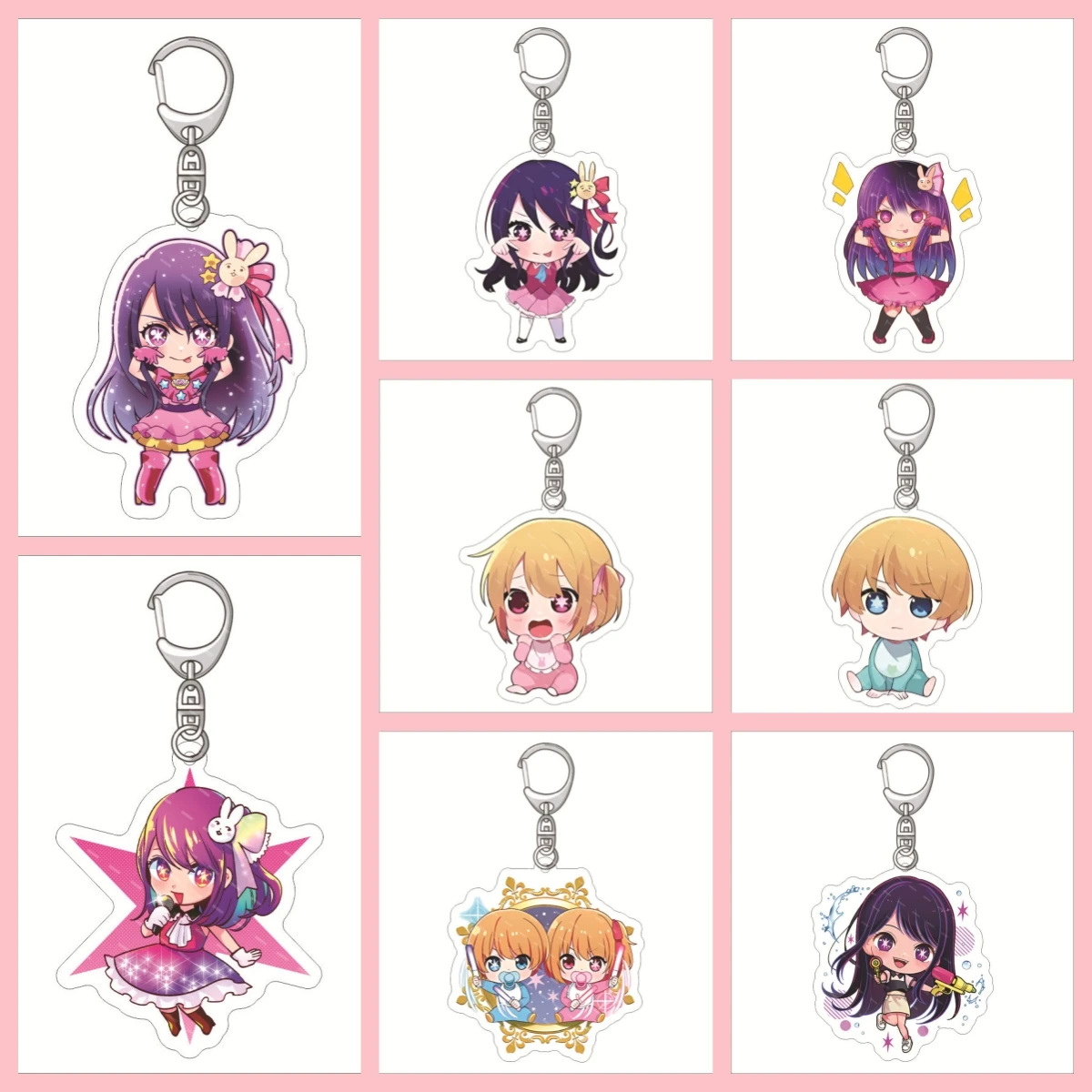 

Anime Oshi No Ko cute Arcylic Keychain Figure Hoshino Ai Sarina Kurokawa Akane Key Chain Bag Pendant Ornament Friends Gifts
