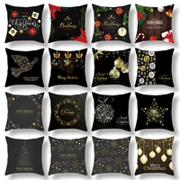 new cartoon print christmas 2023 pillowcase santa elk holiday pillowcase home sofa cushion cover 4545cm