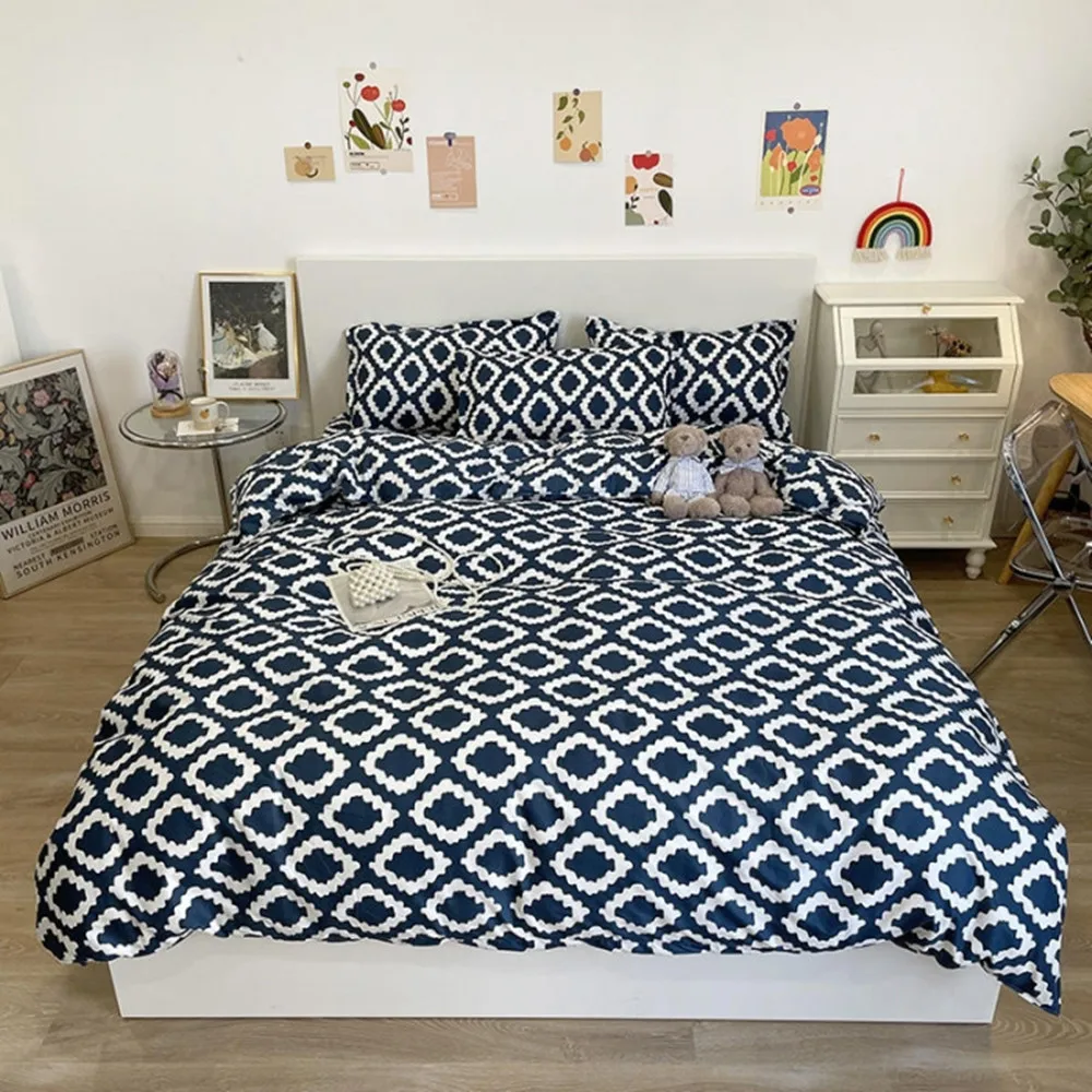 

Bedding setHome textile,Reactive Print 4Pcs bedding sets luxury Duvet Cover Bed sheet Pillowcase,King/Queen/Full size, bed linen