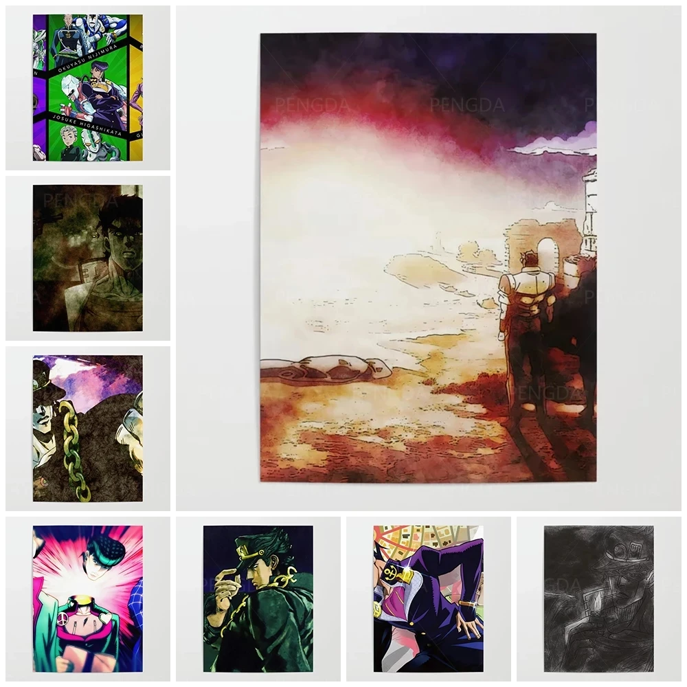 

Prints Painting Wall Artwork Modular Canvas Jotaro Kujo Poster Picture Japan Boys Anime Home Decoration For Bedside Background