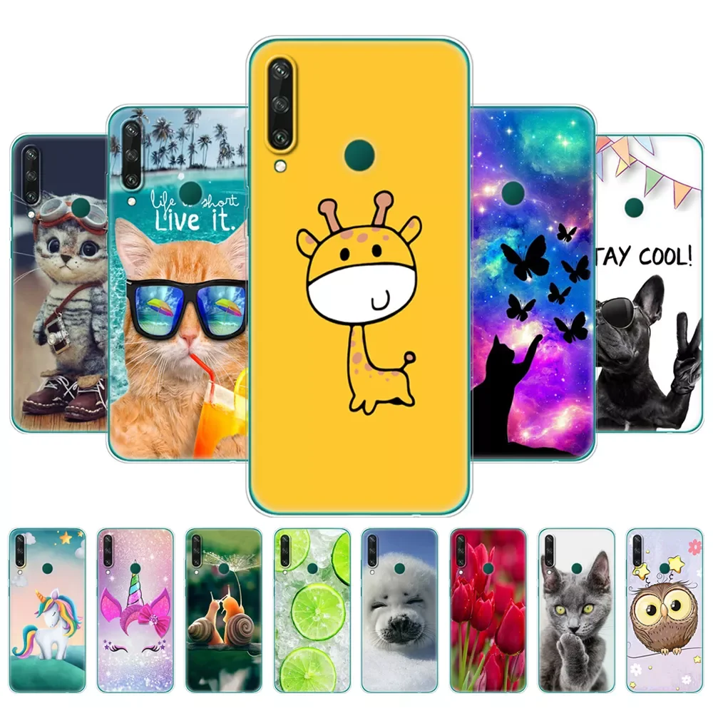 

For Huawei Y6P Case 6.3" Soft Silicon Tpu Phone Cover For Huawei y6p 2020 MED-LX9N Back huawei y6p Bumper Funda Shell anima