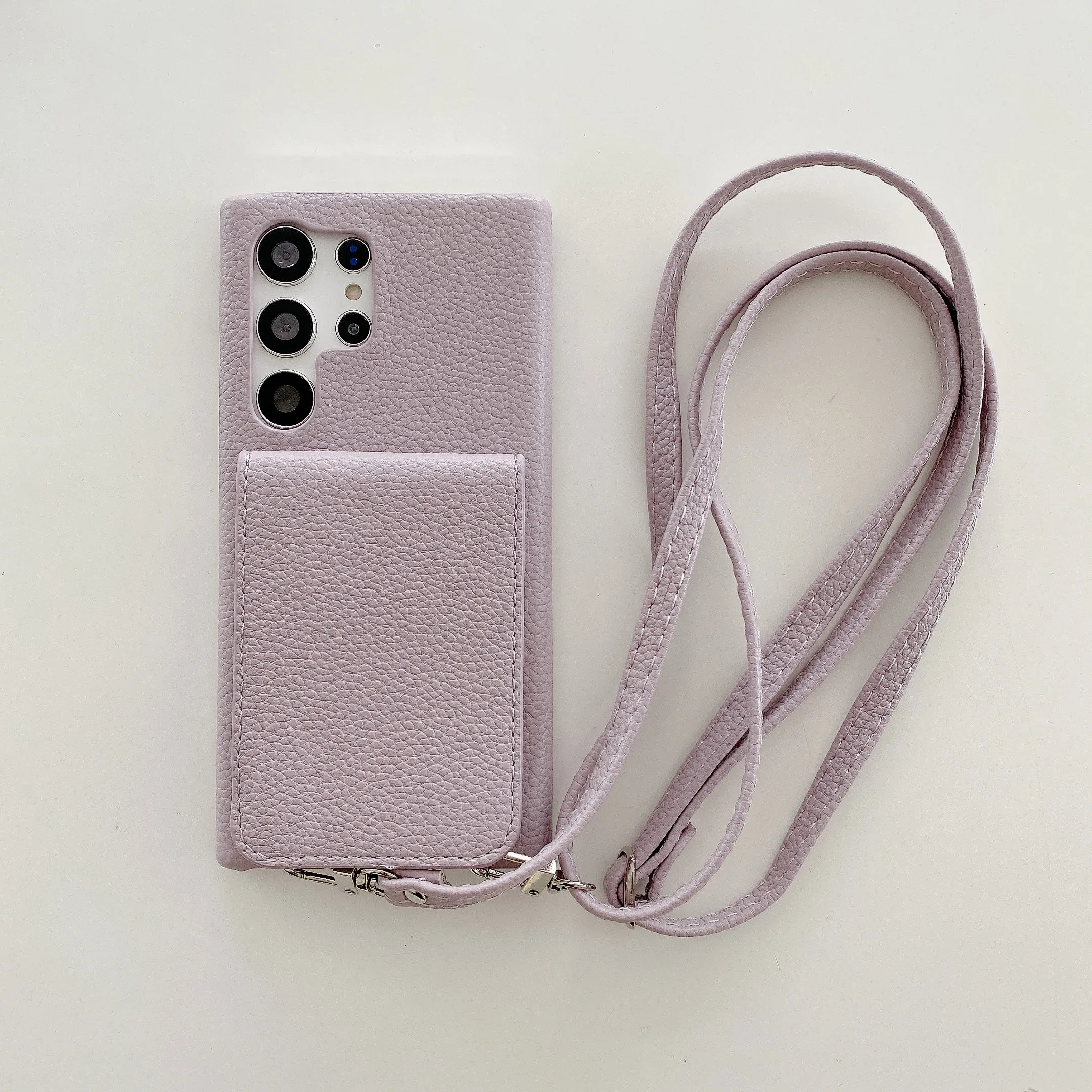 For Samsung S23 S23P S23U S22 S22P S22U S21 S21P S21U S20 S20P S20Fe S20U S10 Clamshell Wallet Card Holder Lanyard Phone Case