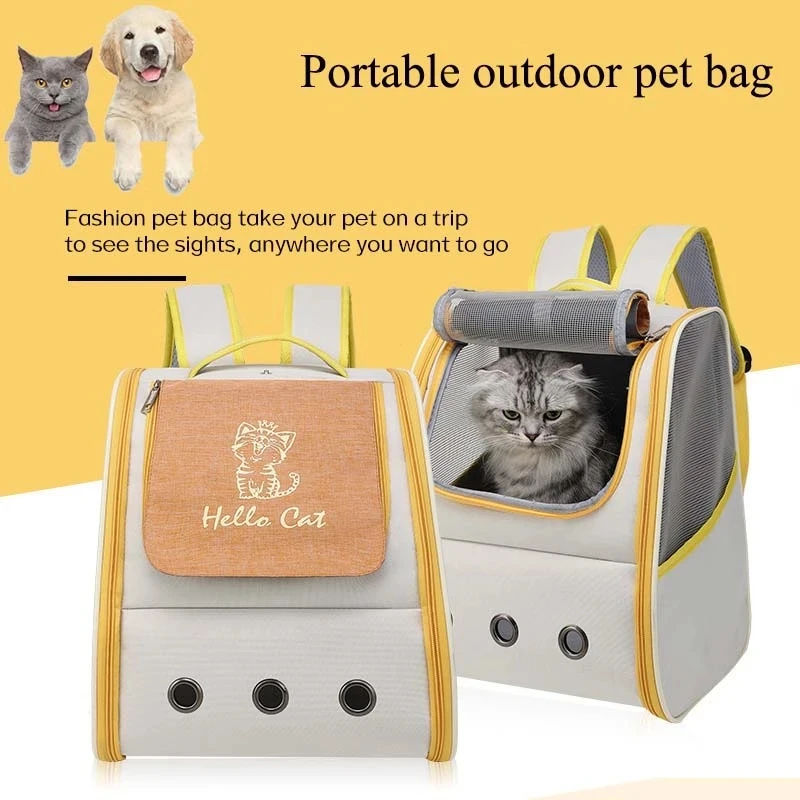 

Pet Cat Carrier Bag Breathable Portable Cat Backpack Outdoor Small Dog Transport Carrying Bag Cat Backpack Carriers With Cushio