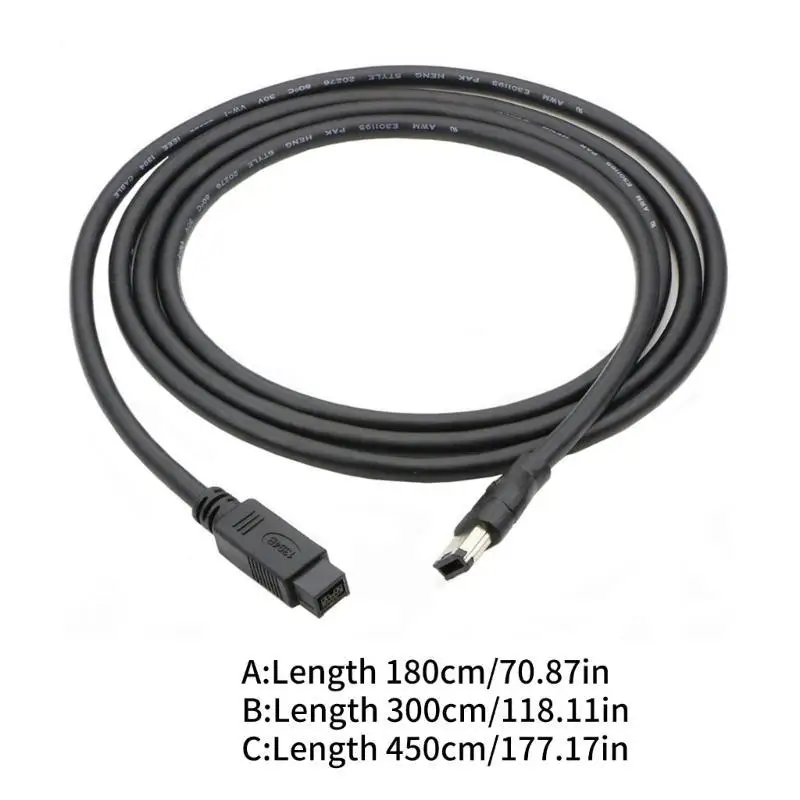 652F Firewire IEEE 1394 Кабель-переходник с 6-контактного на 9-контактный штекерный кабель для подключения принтера (art.: 3920da3017315) - 3920da3017315