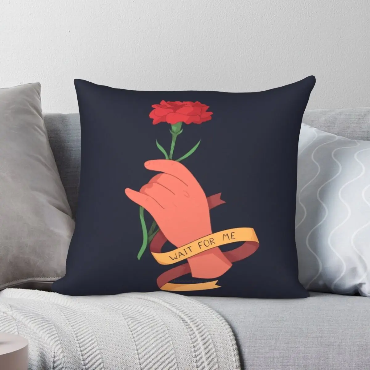 

Чехол для подушки с цветами и квадратными подушками, из полиэстера и льна