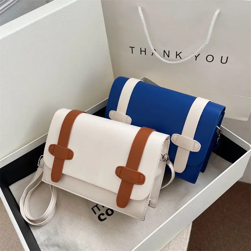 

Green Crossbody Messenger Bag For Women 2022 Fashion Blue Small Purses And Handbags Vintage Female Beige Leather Shoulder Bags