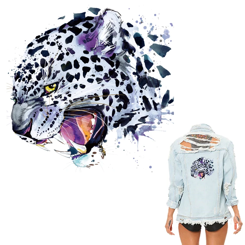 

Patch Iron On Clothes Leopard Patches T-Shirt Jeans Stickers Heat Transfer Patches New Washable Iron Sticker For Clothing