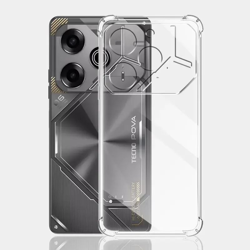 Чехол для Tecno Pova 6 Pro силиконовый мягкий прозрачный противоударный чехол Pova6