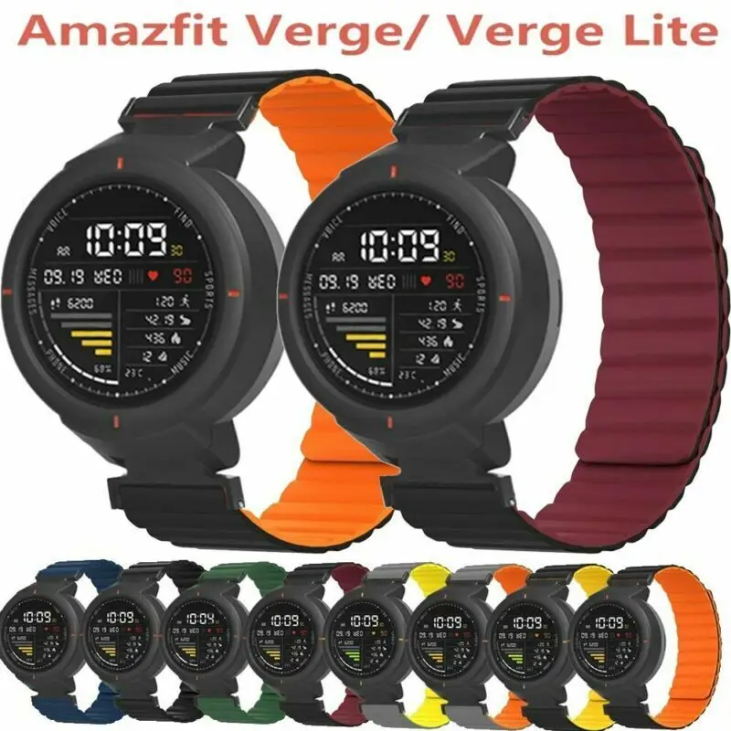 

Silicone Magnetic Loop Strap For Amazfit Verge Lite Smart Watch Band Black Connector Bracelets For Xiaomi Huami Amazfit Verge